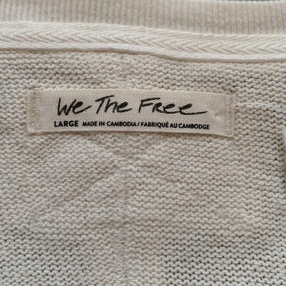 Free People We The Free Anyway Tee Gardenia Off White Size L NWT - Picture 7 of 9